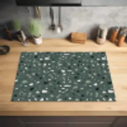 Terrazzo -  Patroon - Kleurrijk - Groen Inductie beschermer vinyl 3mm klein 276 -sfeer5
