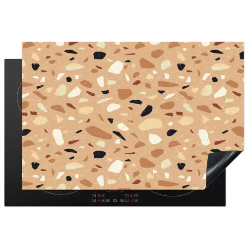 Terrazzo - Patroon - Kleurrijk - Oranje Inductie beschermer vinyl 3mm klein 276 -3d