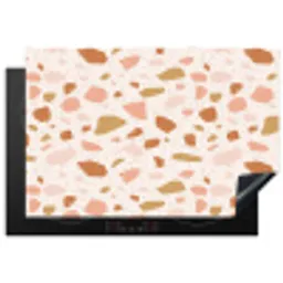 Terrazzo -  Patroon - Kleurrijk - Zalm Inductie beschermer vinyl 3mm klein 276 -3d