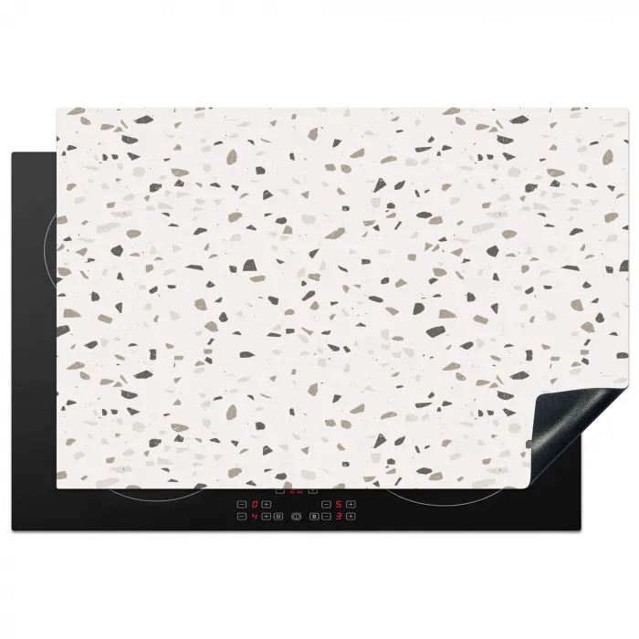 Terrazzo - Patroon - Créme Inductie beschermer vinyl 3mm klein 276 -3d