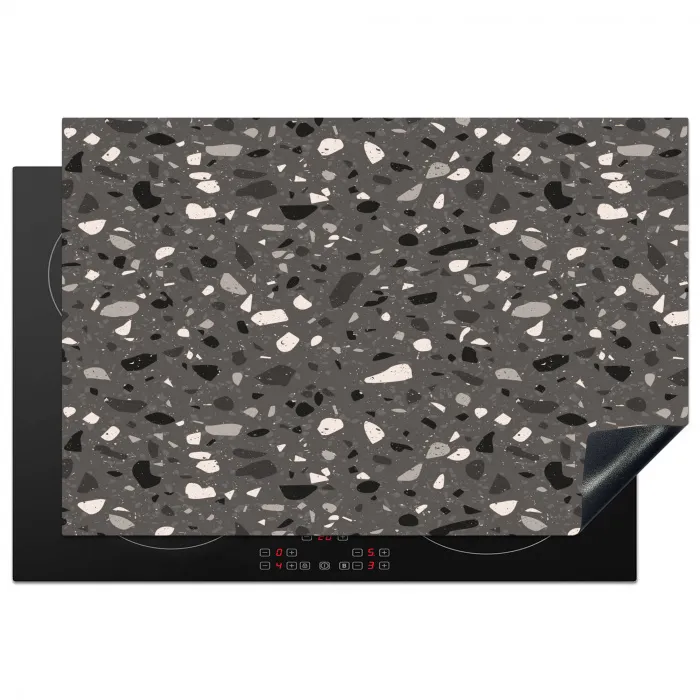 Terrazzo - Patroon - Grijs Inductie beschermer vinyl 3mm klein 276 -3d