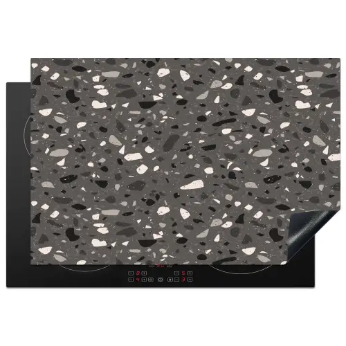 Terrazzo - Patroon - Grijs Inductie beschermer vinyl 3mm klein 276 -3d