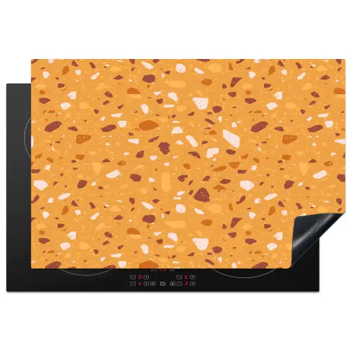 Terrazzo - Patroon - Okergeel Inductie beschermer vinyl 3mm klein 276 -3d