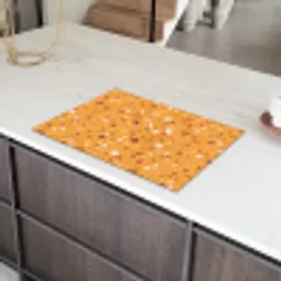 Terrazzo -  Patroon - Okergeel Inductie beschermer vinyl 3mm klein 276 -sfeer8