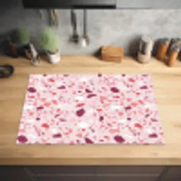 Terrazzo - Patroon - Roze Inductie beschermer vinyl 3mm klein 276 -sfeer5