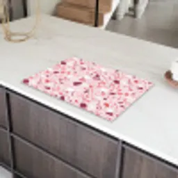 Terrazzo - Patroon - Roze Inductie beschermer vinyl 3mm klein 276 -sfeer8