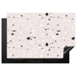 Terrazzo -  Patroon - Zacht - Zwart - Wit Inductie beschermer vinyl 3mm klein 276 -3d