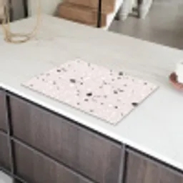 Terrazzo -  Patroon - Zacht - Zwart - Wit Inductie beschermer vinyl 3mm klein 276 -sfeer8