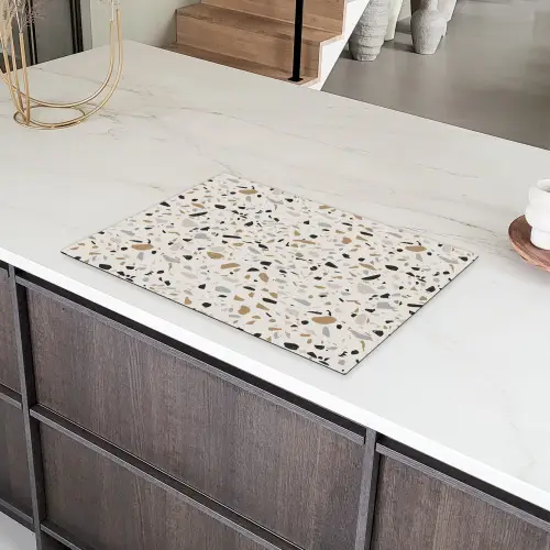 Terrazzo -  Patroon - Staal Inductie beschermer vinyl 3mm klein 276 -sfeer8