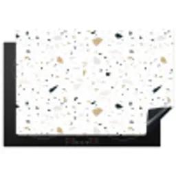 Terrazzo - Patroon - Wit - Neutraal Inductie beschermer vinyl 3mm klein 276 -3d
