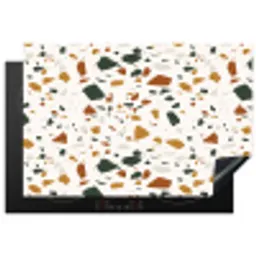 Terrazzo - Patroon - Wit - Terra Inductie beschermer vinyl 3mm klein 276 -3d