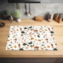 Terrazzo - Patroon - Wit - Terra Inductie beschermer vinyl 3mm klein 276 -sfeer5