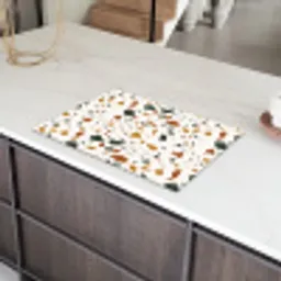Terrazzo - Patroon - Wit - Terra Inductie beschermer vinyl 3mm klein 276 -sfeer8