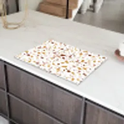 Terrazzo -  Patroon - Wit - Urban Inductie beschermer vinyl 3mm klein 276 -sfeer8