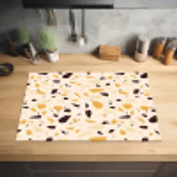 Terrazzo -  Patroon - Geel - Inductie beschermer vinyl 3mm klein 276 -sfeer5