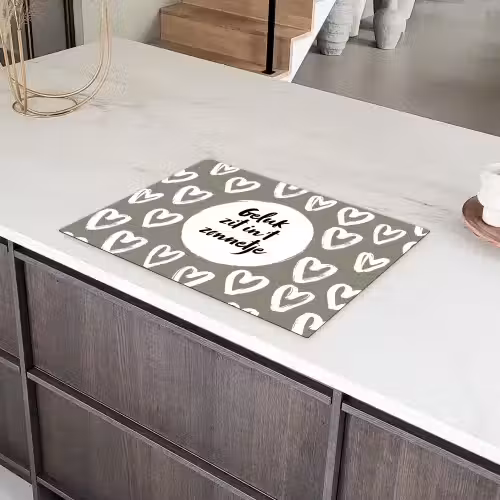 Tekst - geluk zit in 't zonnetje - Quotes - Geluk - Zon Inductie beschermer vinyl 3mm middel -sfeer8