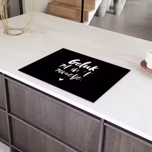 Tekst - Geluk zit in 't zonnetje - Quotes - Zomer - Zon Inductie beschermer vinyl 3mm middel -sfeer8