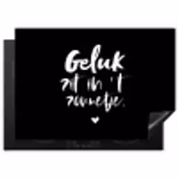 Tekst - Geluk zit in 't zonnetje - Quotes - Zomer - Zon Inductie beschermer vinyl 3mm middel -3d