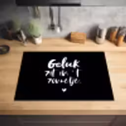 Tekst - Geluk zit in 't zonnetje - Quotes - Zomer - Zon Inductie beschermer vinyl 3mm middel -sfeer5