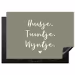 Tekst - Huisje, tuintje, wijntje - Thuis - Quotes - Wijn Inductie beschermer vinyl 3mm middel -3d
