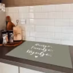 Tekst - Huisje, tuintje, wijntje - Thuis - Quotes - Wijn Inductie beschermer vinyl 3mm middel -sfeer3