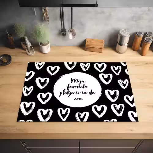 Tekst - Mijn favoriete plekje is in de zon - Quotes - Zomer - Zon Inductie beschermer vinyl 3mm middel -sfeer5