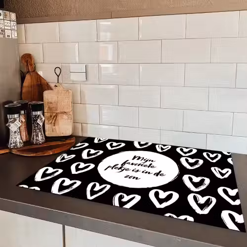 Tekst - Mijn favoriete plekje is in de zon - Quotes - Zomer - Zon Inductie beschermer vinyl 3mm middel -sfeer3