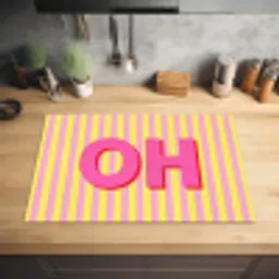 Tekst - Strepen - Roze Inductie beschermer vinyl 3mm klein -sfeer5