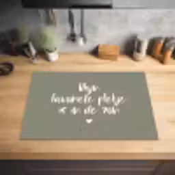 Tekst - Zon - Mijn favoriete plekje is in de zon - Spreuken - Zomer Inductie beschermer vinyl 3mm middel -sfeer5