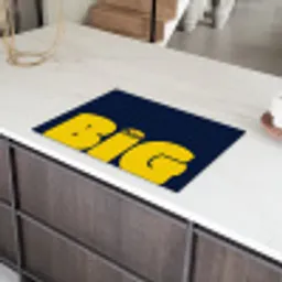 Think big - Blauw - Geel Inductie beschermer vinyl 3mm klein -sfeer8