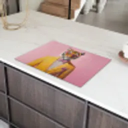 Tijger - Bril - Geel - Jasje Inductie beschermer vinyl 3mm klein -sfeer8