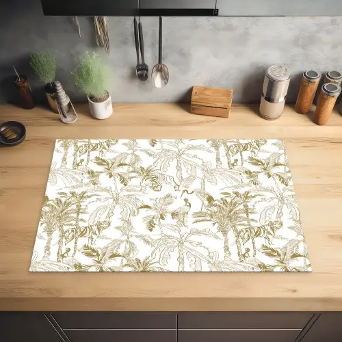 Tijger - Oerwoud - Beige Inductie beschermer vinyl 3mm klein 276 -sfeer5