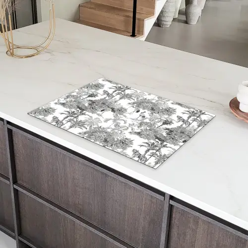 Tijger - Jungle - Patroon - Grijs Inductie beschermer vinyl 3mm klein 276 -sfeer8
