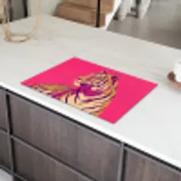 Tijger - Modern - Neon Inductie beschermer vinyl 3mm klein -sfeer8