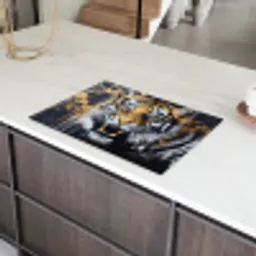 Tijger - Verfspatten - Goud Inductie beschermer vinyl 3mm klein -sfeer8