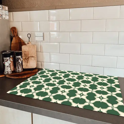 Tegel - Klassiek - Groen Inductie beschermer vinyl 3mm klein 276 -sfeer3
