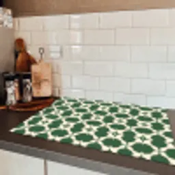 Tegel - Klassiek - Groen Inductie beschermer vinyl 3mm klein 276 -sfeer3