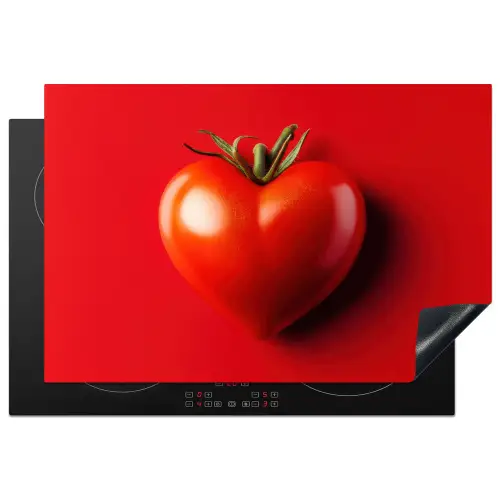 Tomaat - Rood - Hart Inductie beschermer vinyl 3mm klein -3d