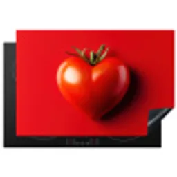Tomaat - Rood - Hart Inductie beschermer vinyl 3mm klein -3d