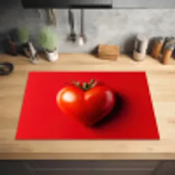Tomaat - Rood - Hart Inductie beschermer vinyl 3mm klein -sfeer5