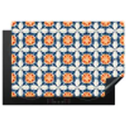 Traditioneel - Tegel - Oranje Inductie beschermer vinyl 3mm klein 276 -3d