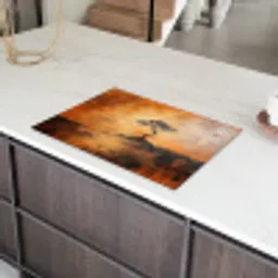 Boom - Landschap - Oranje Inductie beschermer vinyl 3mm klein -sfeer8