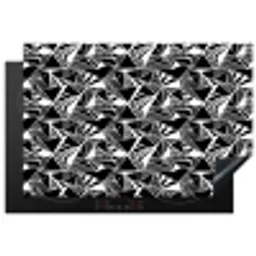 Driehoeken - Geometrisch - Zwart - Wit Inductie beschermer vinyl 3mm klein 276 -3d