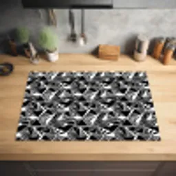 Driehoeken - Geometrisch - Zwart - Wit Inductie beschermer vinyl 3mm klein 276 -sfeer5