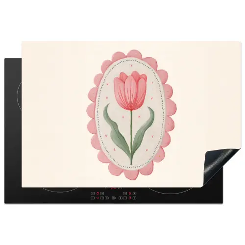 Tulp - Lijst - Ovaal - Illustratie Inductie beschermer vinyl 3mm klein -3d