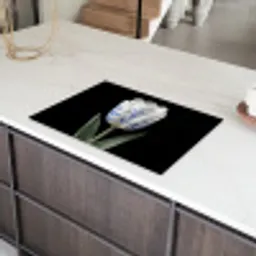 Tulp - Patroon - Blauw Inductie beschermer vinyl 3mm klein -sfeer8