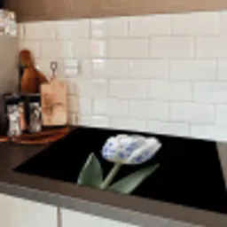 Tulp - Patroon - Blauw Inductie beschermer vinyl 3mm klein -sfeer3