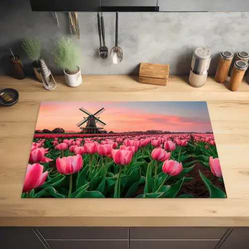 Tulpen - Molen - Nederland Inductie beschermer vinyl 3mm klein -sfeer5