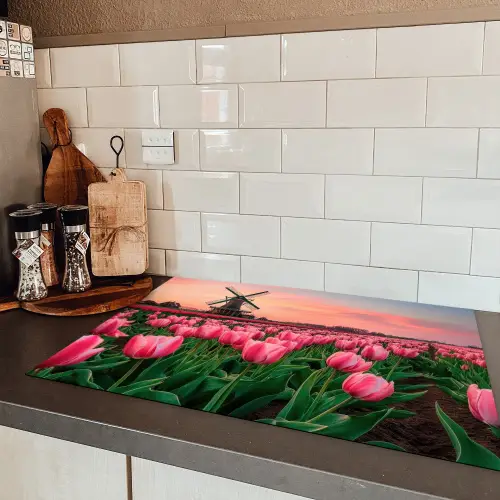 Tulpen - Molen - Nederland Inductie beschermer vinyl 3mm klein -sfeer3