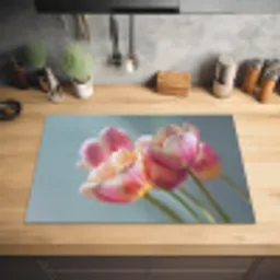 Tulpen - Roze - Stelen Inductie beschermer vinyl 3mm klein -sfeer5